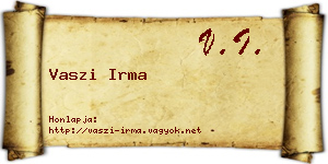 Vaszi Irma névjegykártya